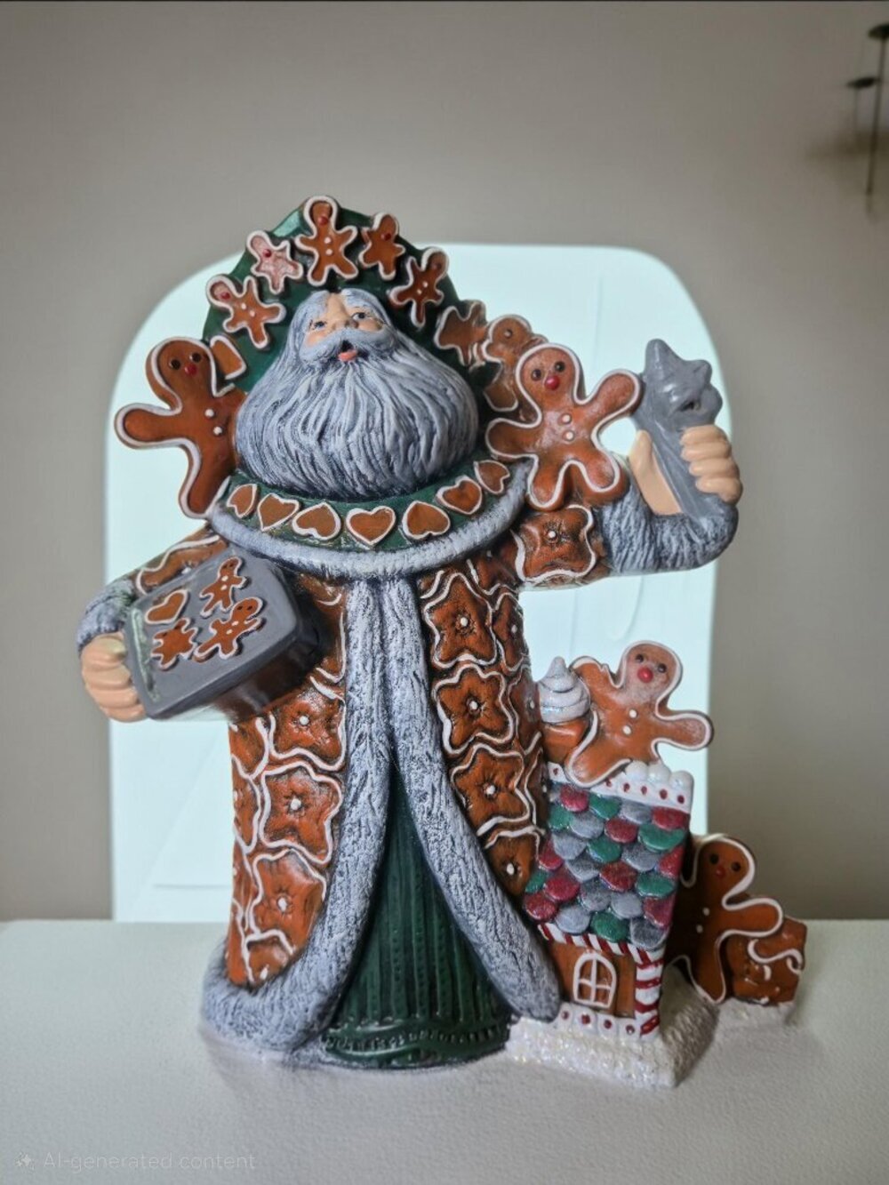 Gare Inc 1996 Gingerbread Santa Figurine Vintage Holiday Resin Decor Mold 3007